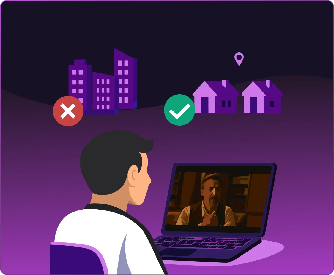 Illustration showing a man streaming on his laptop